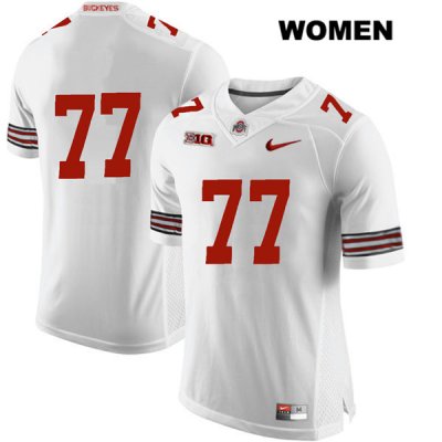 Women's NCAA Ohio State Buckeyes Nicholas Petit-Frere #77 College Stitched No Name Authentic Nike White Football Jersey BO20Q47GJ